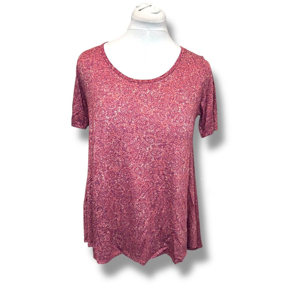 LulaRoe Women’s Perfect T Tunic, Red Floral Paisey, size XS (NWT)